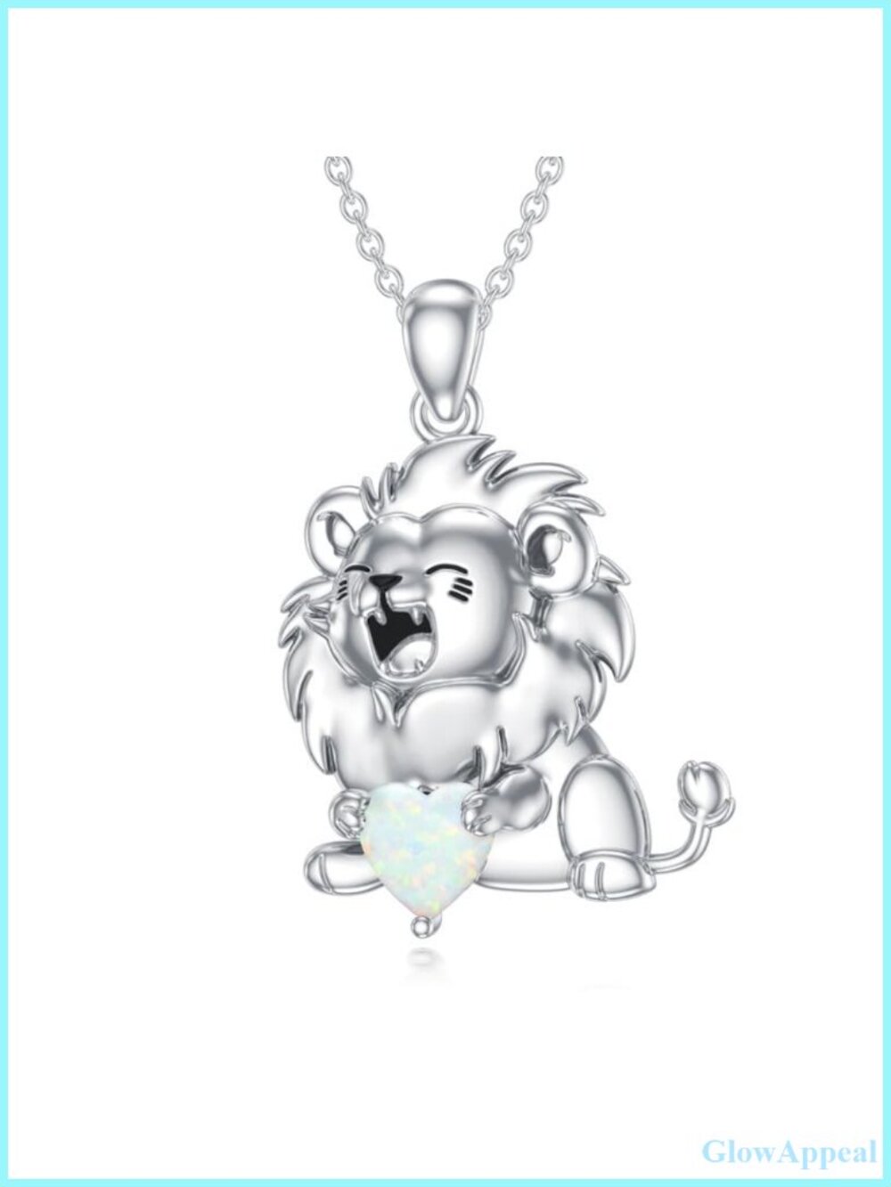 Sterling Silver Opal Animal Pendant Necklace Rose Gold Plated